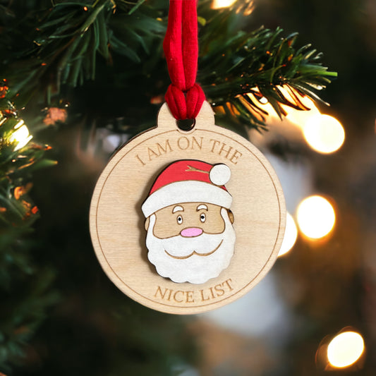 Father Christmas Nice List Personalised 3D Medal