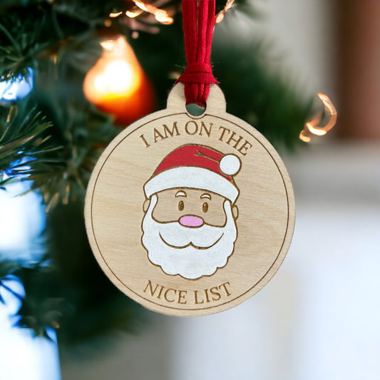 Father Christmas Nice List Personalised Medal