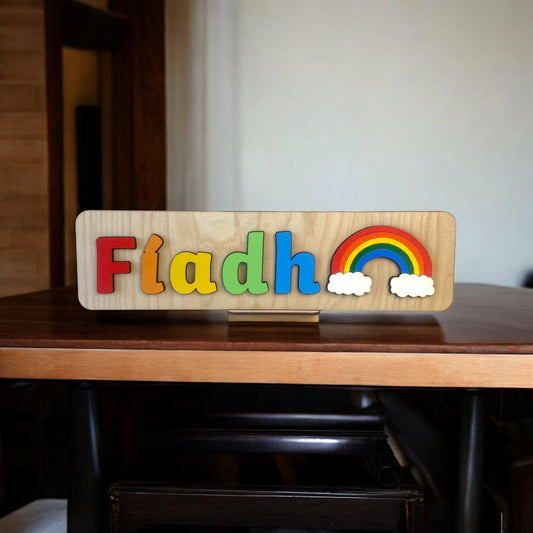 Personalised Name Puzzle with a Rainbow