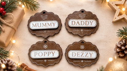 Personalised Scalloped Wooden Stocking Tag
