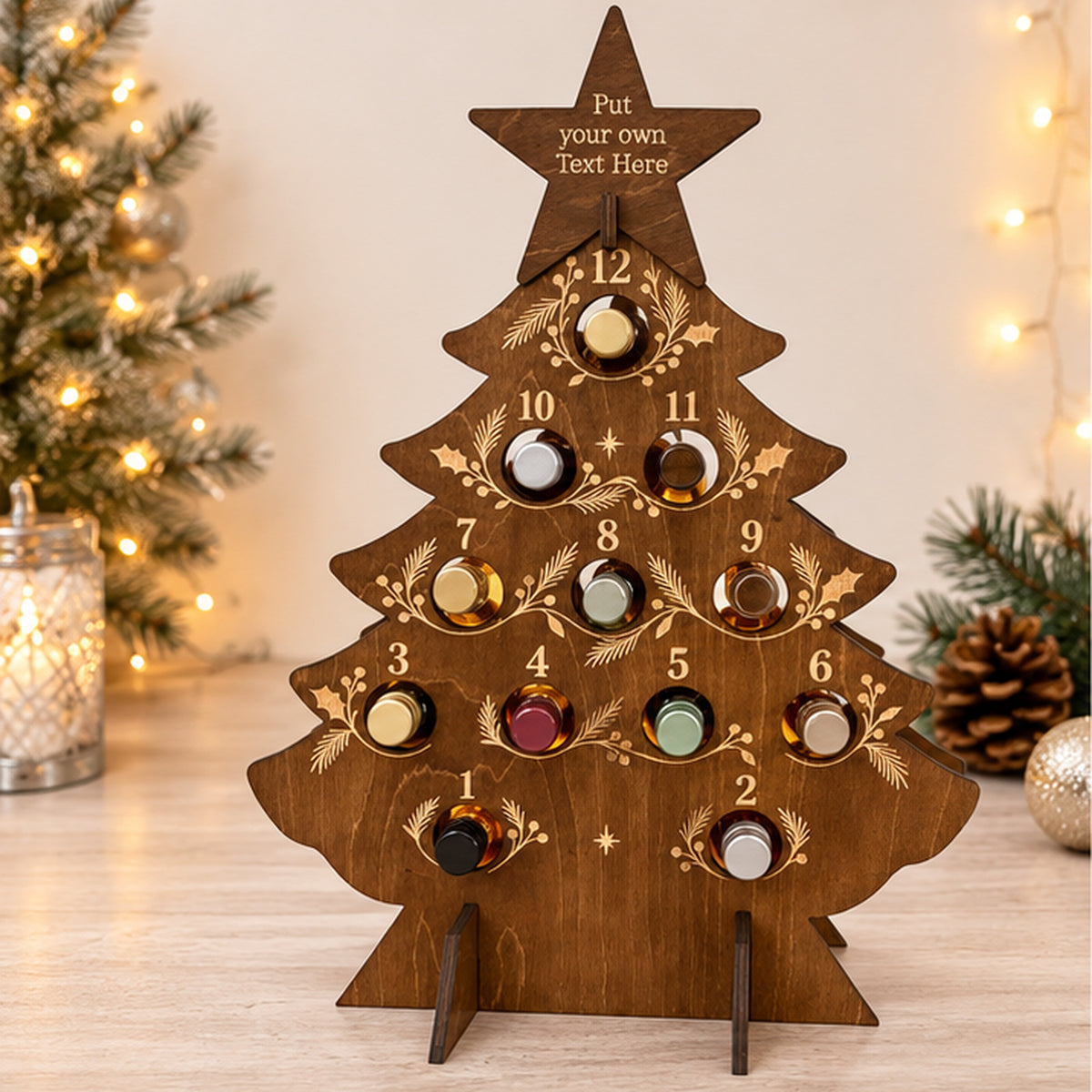 12 Days of Christmas Wooden Bottle Tree Advent Calendar
