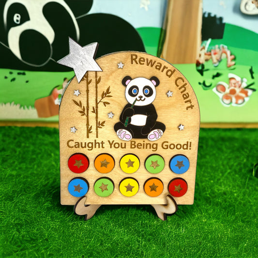 Hand Painted Wooden Reward Chart - Panda